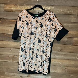 Sunshine & Rodeos Western Party Top Tan and Black Women’s Size Large NWT